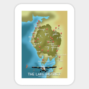 Map of the Lake District Sticker